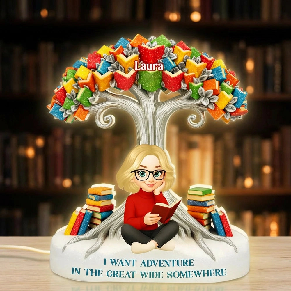 Personalized Book Lover LED Lamp for Readers - Decorative Home Accent Plaque MagicInPrints