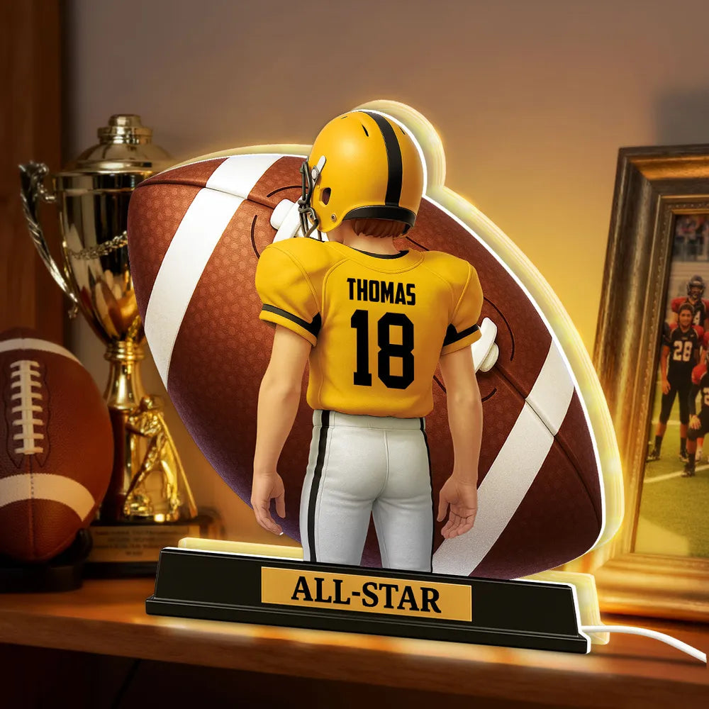 Custom Football Player Figurine with Personalized Jersey - Perfect Gift for Sports Fans Plaque MagicInPrints