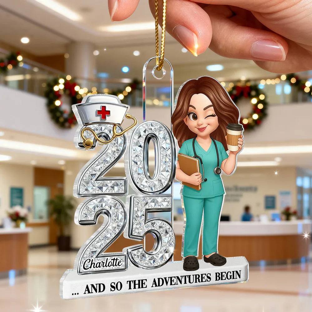 Personalized Nurse Ornament 2025 for New Graduates - Celebrate New Beginnings Ornament MagicInPrints