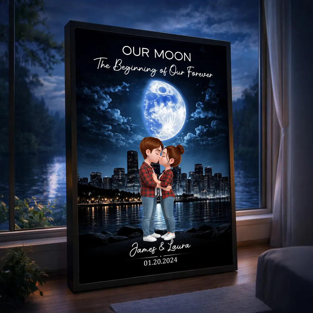 Personalized Wedding Night Canvas Print for Couples - Romantic Moonlight Theme Poster or Canvas MagicInPrints