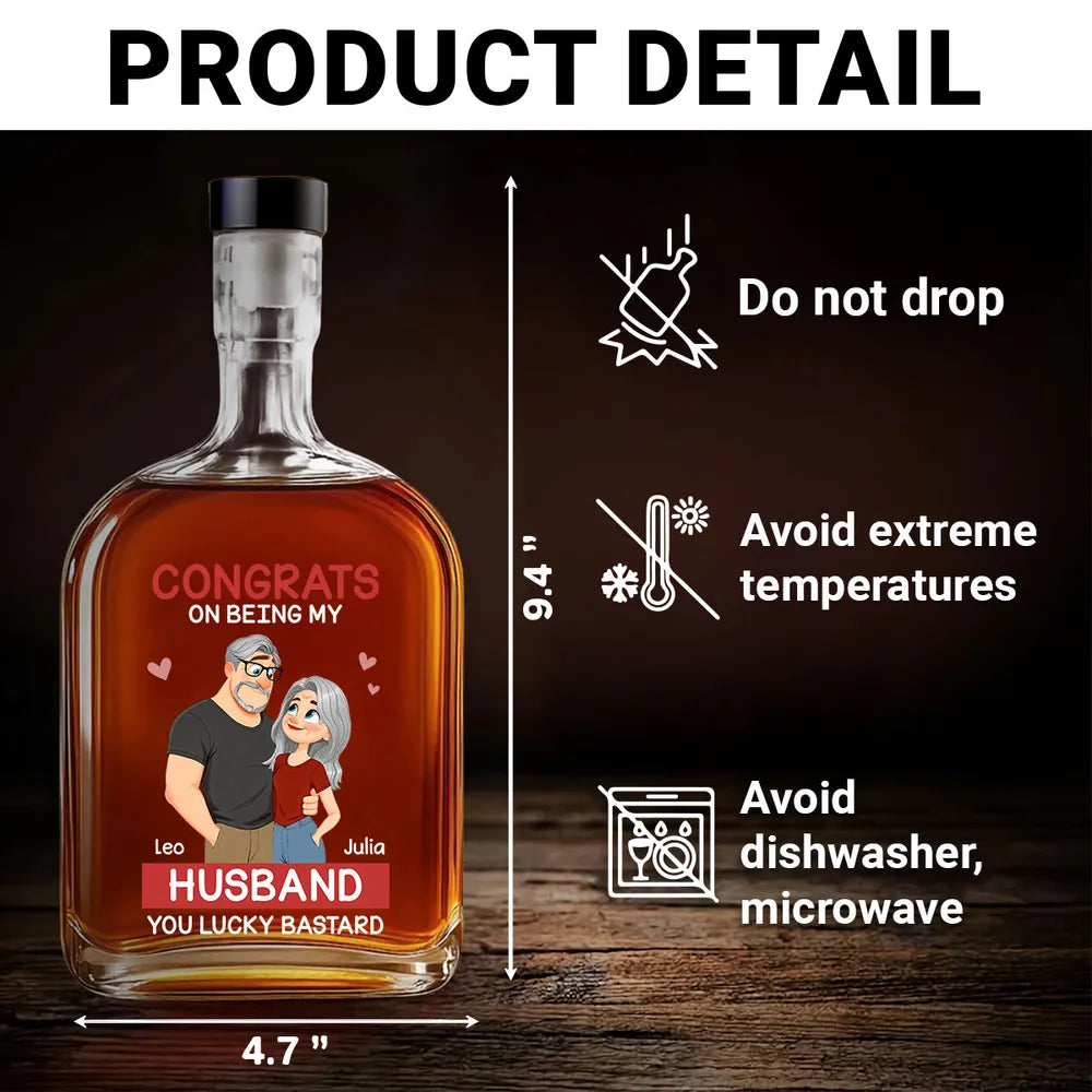 Personalized Whiskey Decanter for Husband - Funny Anniversary Gift Kitchen Supplies MagicInPrints
