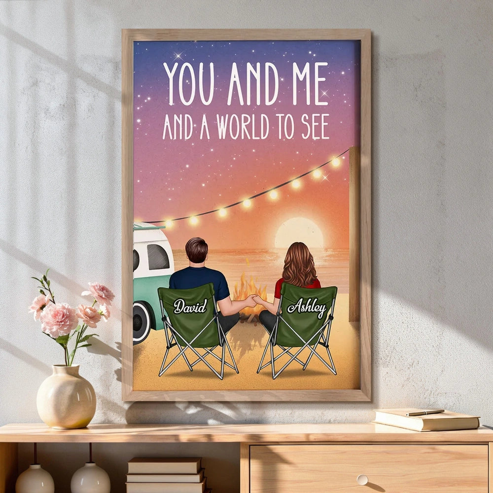 Personalized Couple Camping Poster for Romantic Travelers - Anniversary Gift Poster or Canvas MagicInPrints