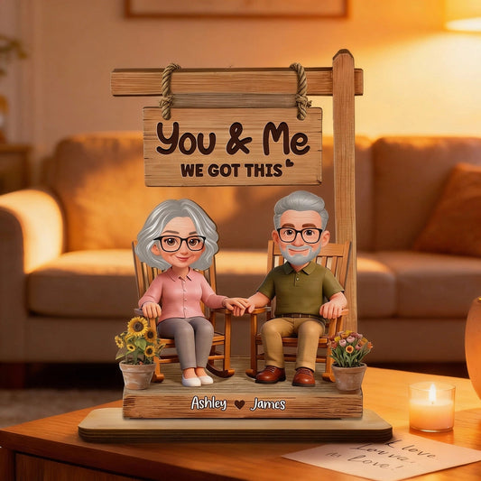 Personalized Couple Figurine for Seniors - Anniversary Gift with Custom Names Plaque MagicInPrints