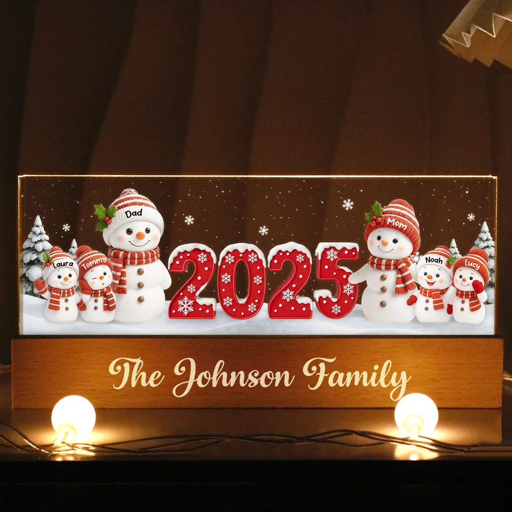 Personalized Family Christmas LED Light Decor 2025 - Festive Holiday Gift Plaque MagicInPrints