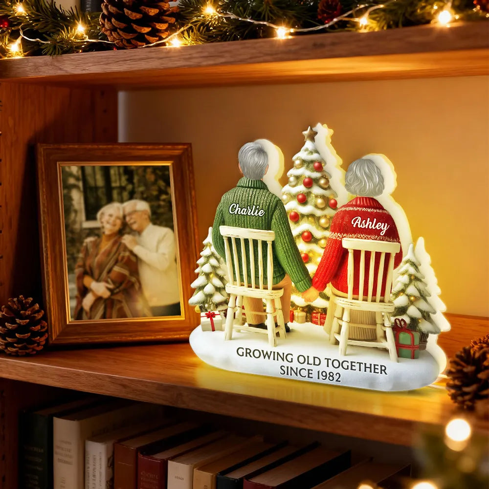 Personalized Couple Christmas Ornament - Growing Old Together Since 1982 Plaque MagicInPrints