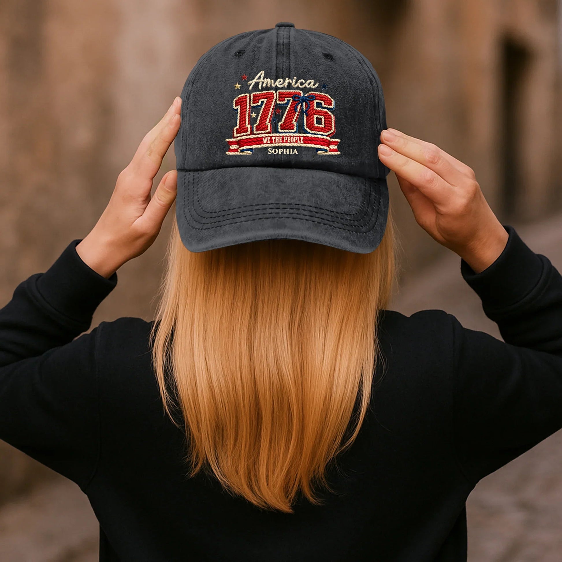 Custom Embroidered 1776 America Cap for Patriotic Celebrations - Personalized Freedom Hat Hat MagicInPrints