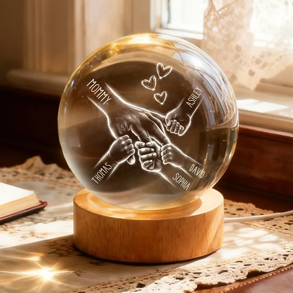 Personalized Family Handprint Night Light for Kids Room - Sentimental Gift Lamp MagicInPrints