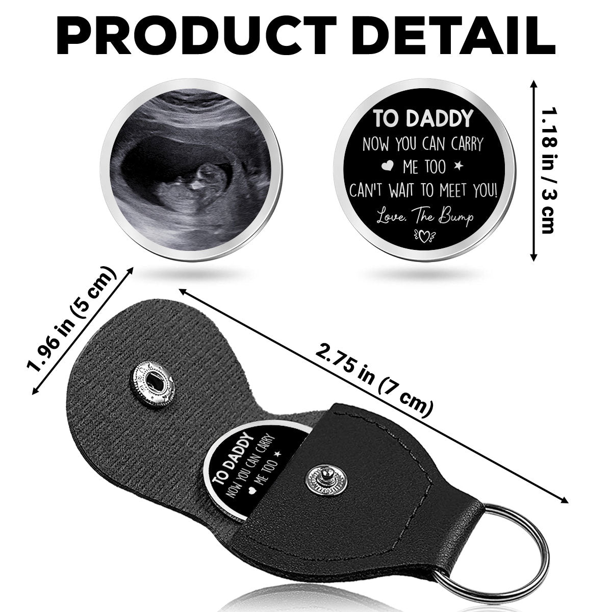 Personalized Ultrasound Photo Keychain for Dad - Sentimental Gift for Expecting Fathers Keychain MagicInPrints