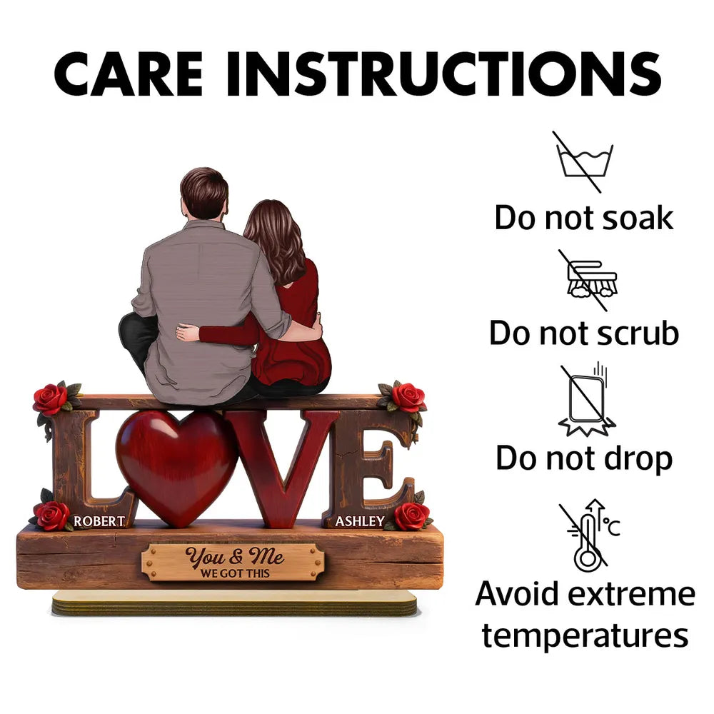 Personalized Couple Wooden Sculpture for Lovers - Romantic Gift Plaque MagicInPrints