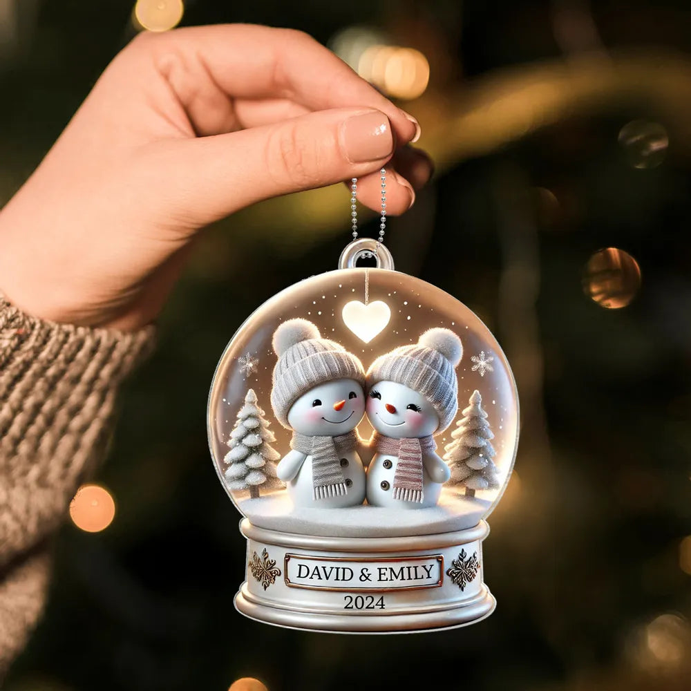 Personalized Snowman Couple Ornament for Couples - Christmas 2024 Ornament MagicInPrints