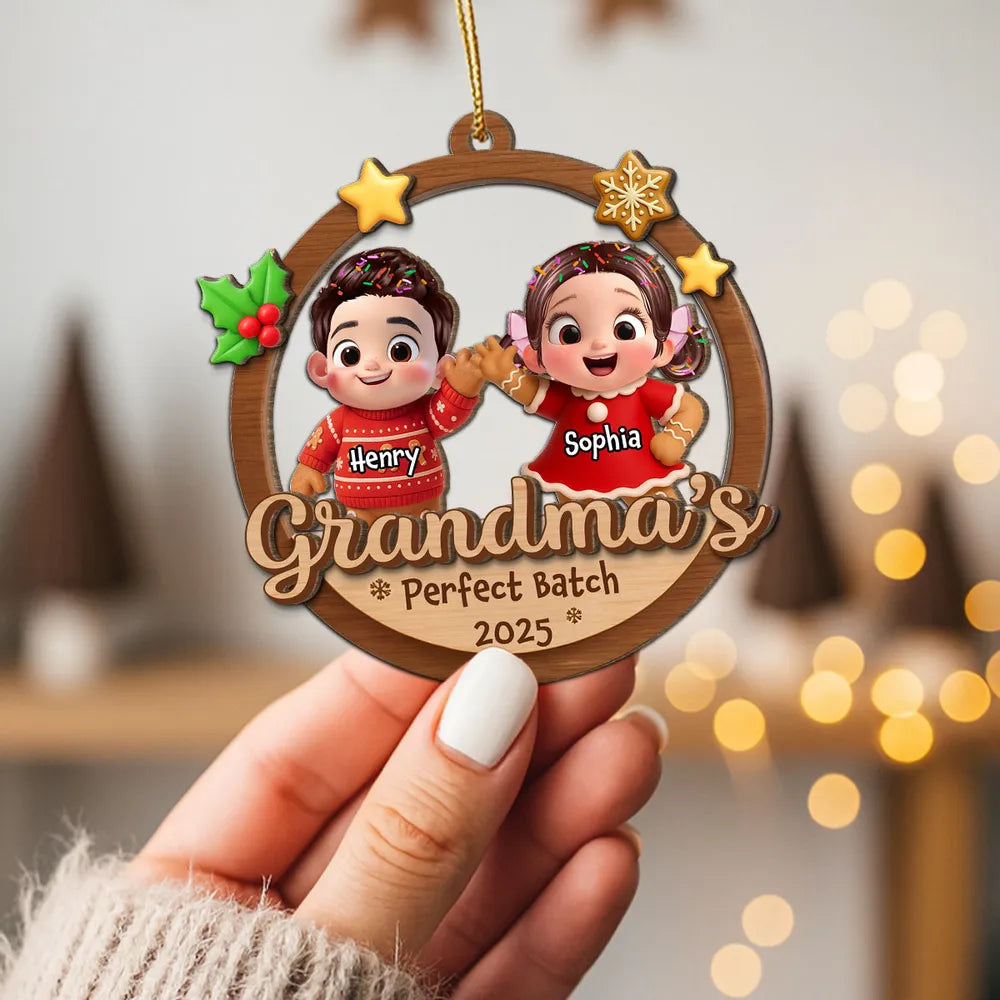 Personalized Christmas Ornament for Grandma - Custom Kids Names Holiday Decoration 2025 Ornament MagicInPrints