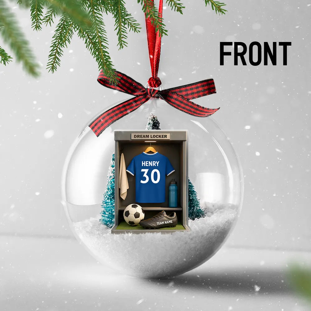 Personalized Soccer Locker Ornament for Kids - Christmas Gift Ornament MagicInPrints