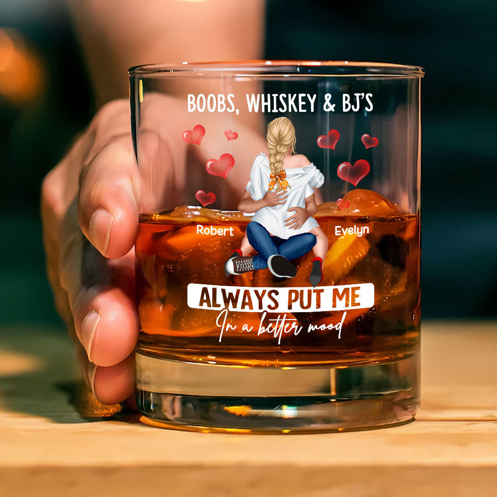 Custom Naughty Couple Whiskey Glass | Unique Valentine's Day Gifts for Couples Whiskey Glass PopCulturePrints