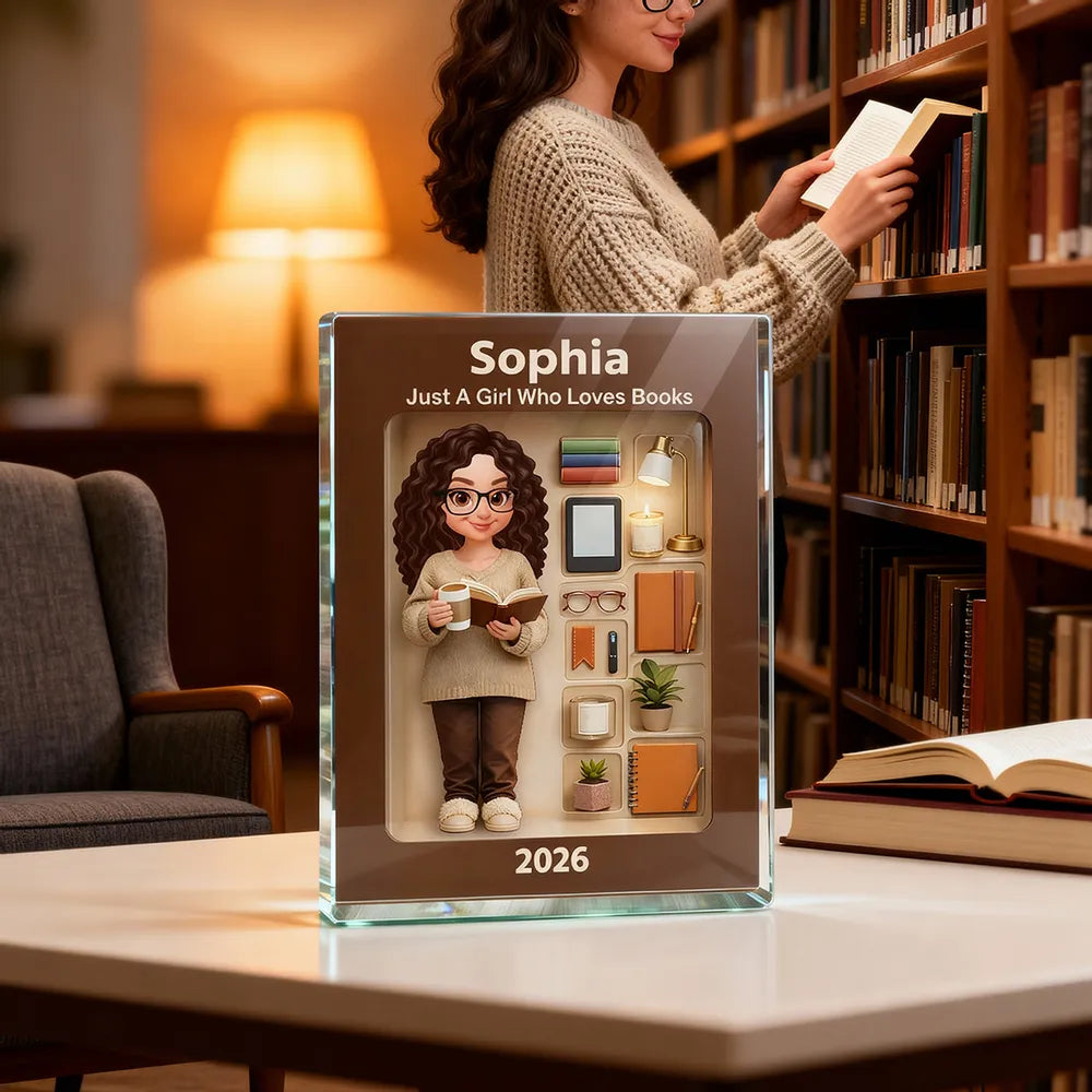 Personalized Book Lover Acrylic Block for Girls - Home Decor Gift Plaque MagicInPrints