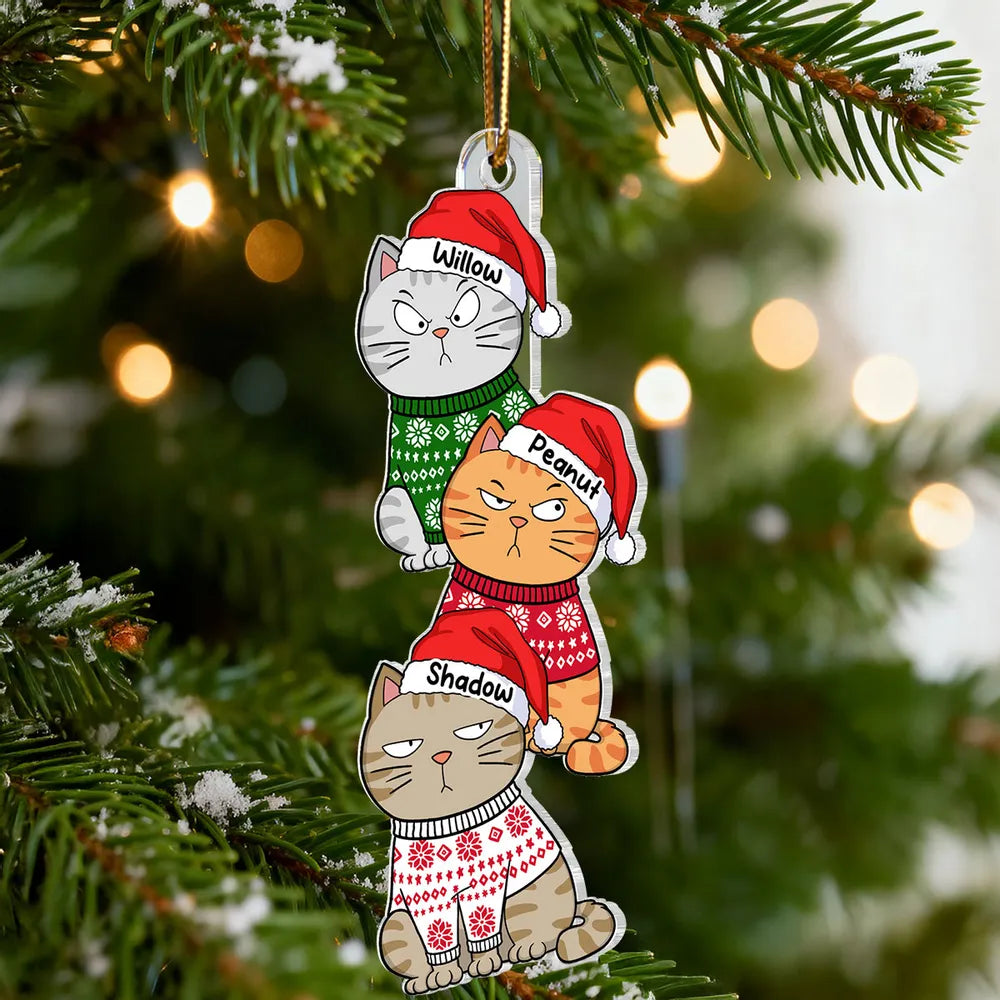 Personalized Cat Christmas Ornaments for Pet Lovers - Holiday Tree Decoration Ornament MagicInPrints