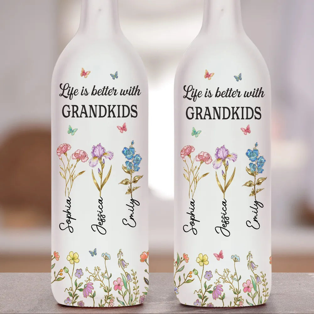 Personalized LED Wine Bottle Lamp for Grandparents - Sentimental Decor Gift Lamp MagicInPrints