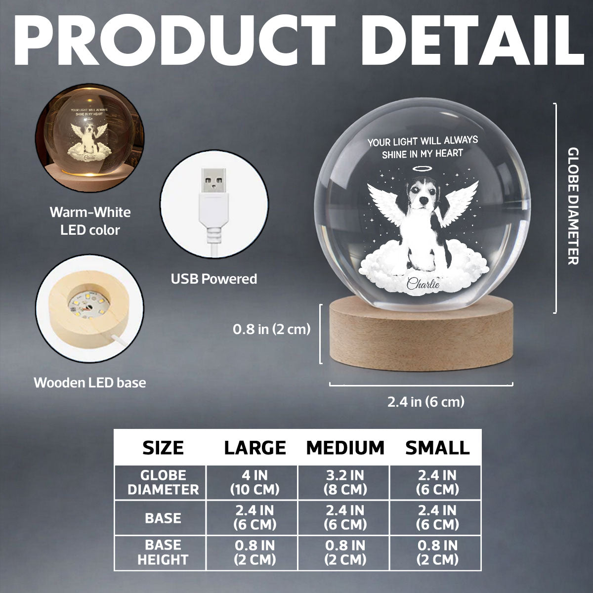 Personalized Pet Memorial Crystal Ball Light for Cat Lovers - Sentimental Keepsake Lamp MagicInPrints