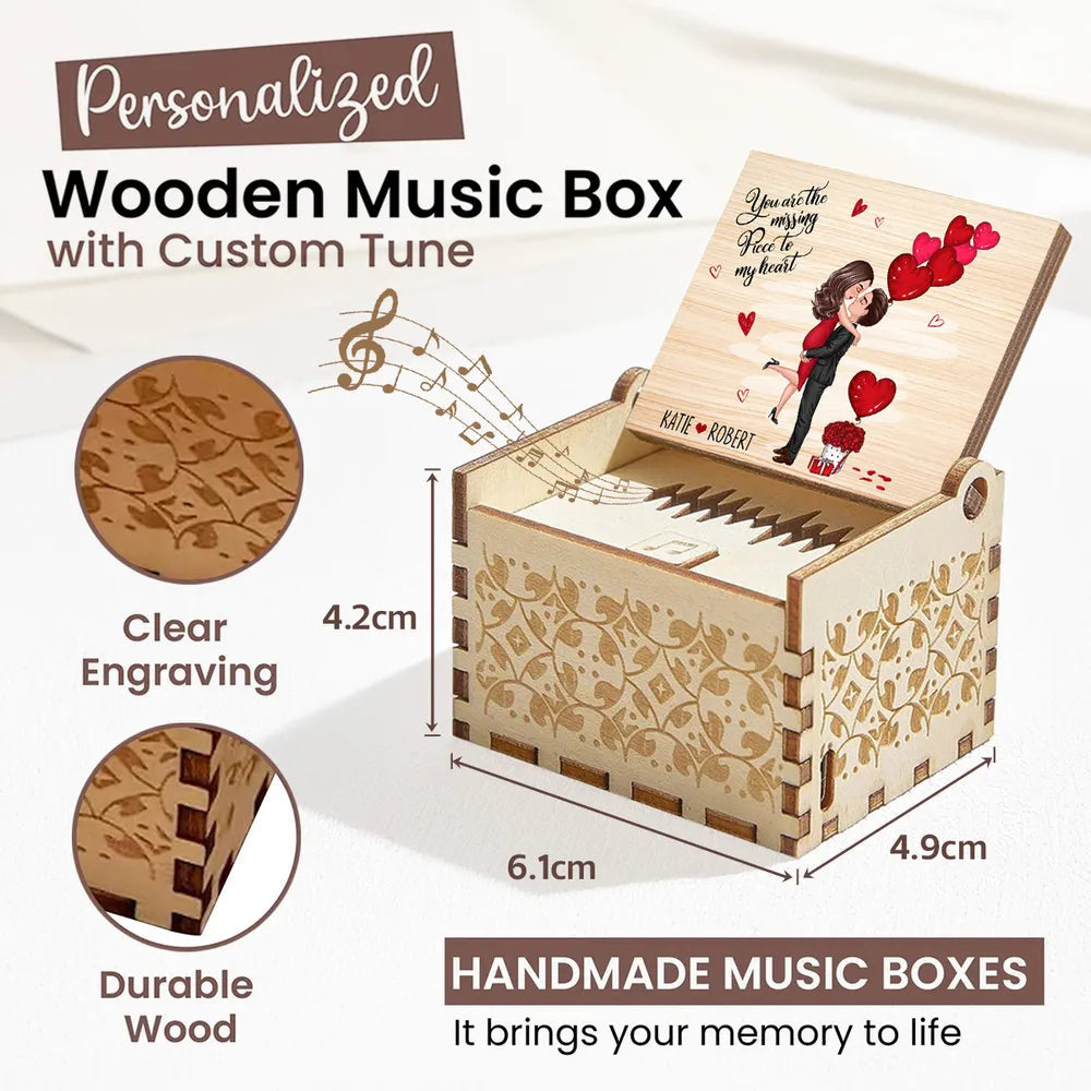 Personalized Wooden Music Box for Couples with Romantic Design - Anniversary Gift Plaque MagicInPrints