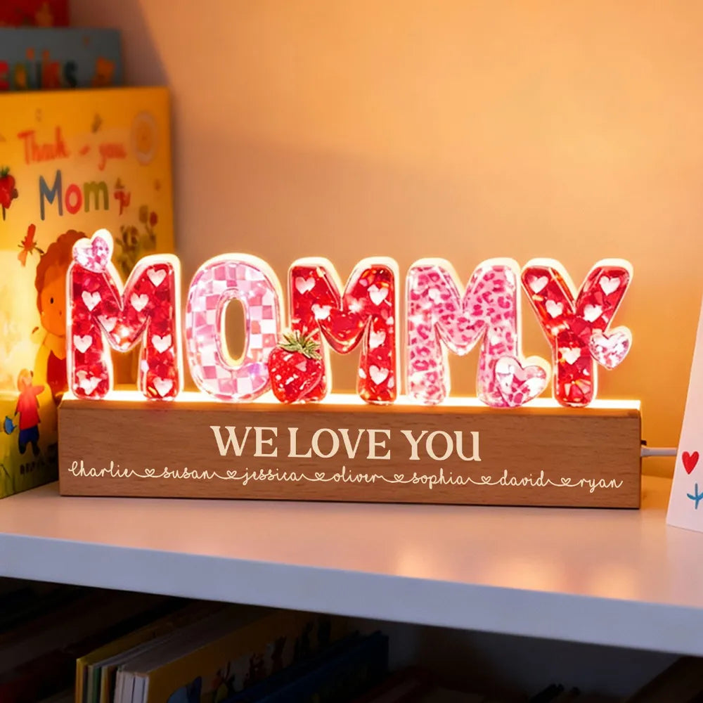 Personalized LED Mommy Sign for Mother's Day - Heartfelt Gift Decor Plaque MagicInPrints