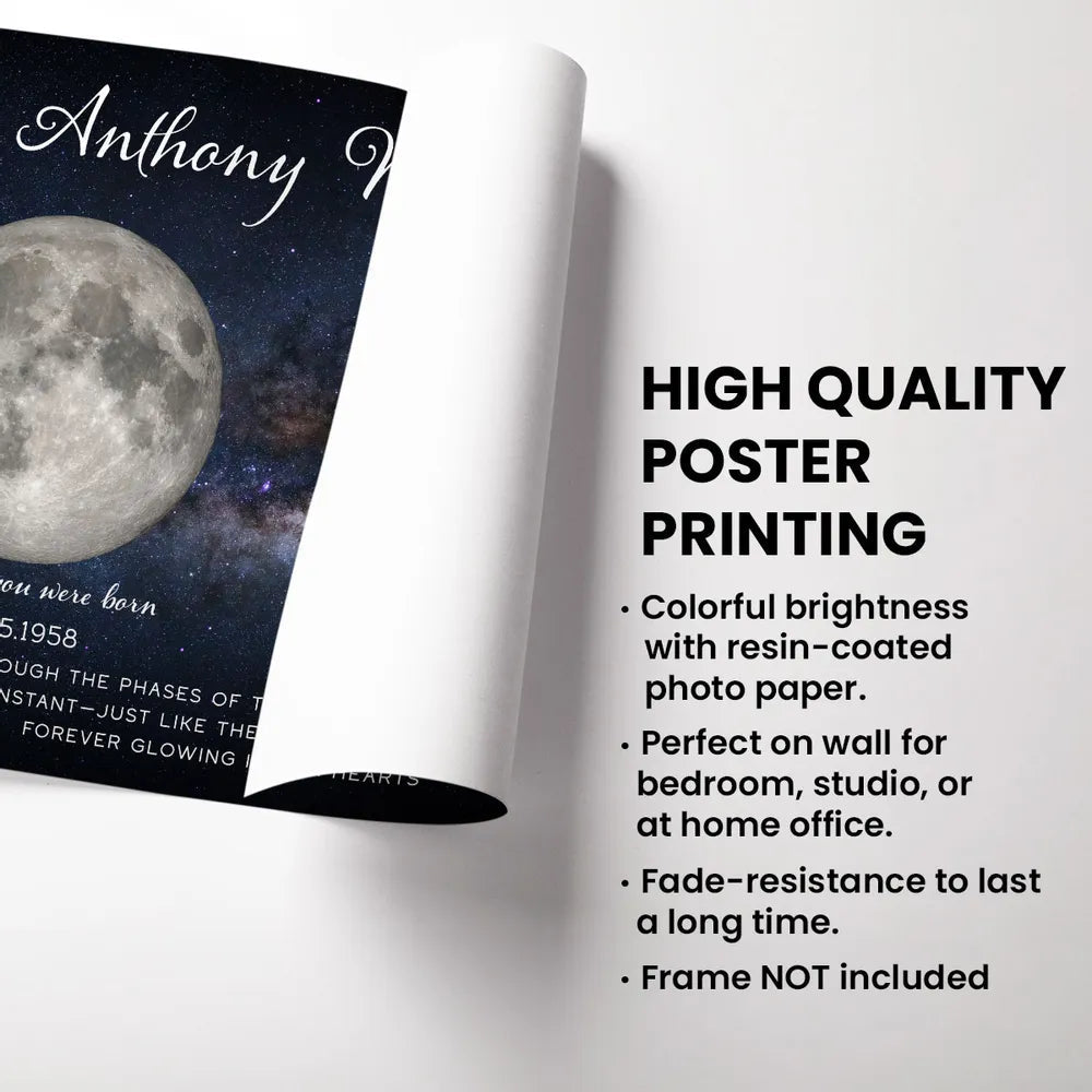 Personalized Memorial Moon Phase Canvas for Loved Ones - Sentimental Tribute Poster or Canvas MagicInPrints