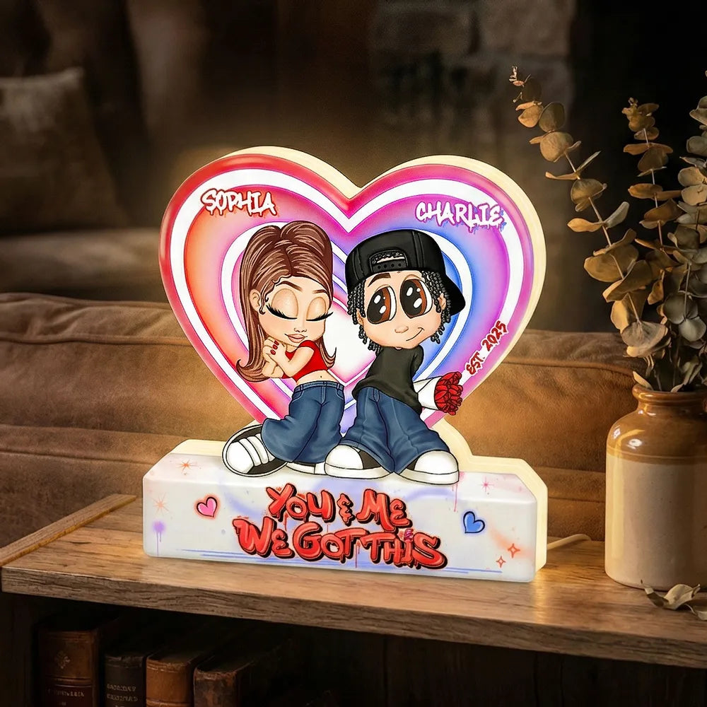 Personalized LED Heart Lamp for Couples - Romantic Gift Plaque MagicInPrints