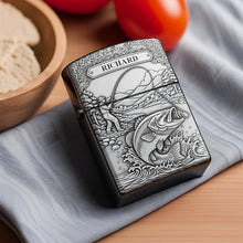 Load image into Gallery viewer, &quot;Catch the Big One - Personalized Fishing Man Lighter&quot; - Custom Gift for Fishing Enthusiasts Lighter MagicInPrints
