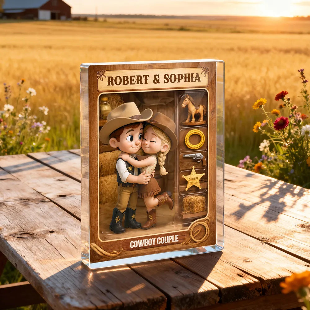 Personalized Cowboy Couple Figurine for Couples - Romantic Gift Plaque MagicInPrints