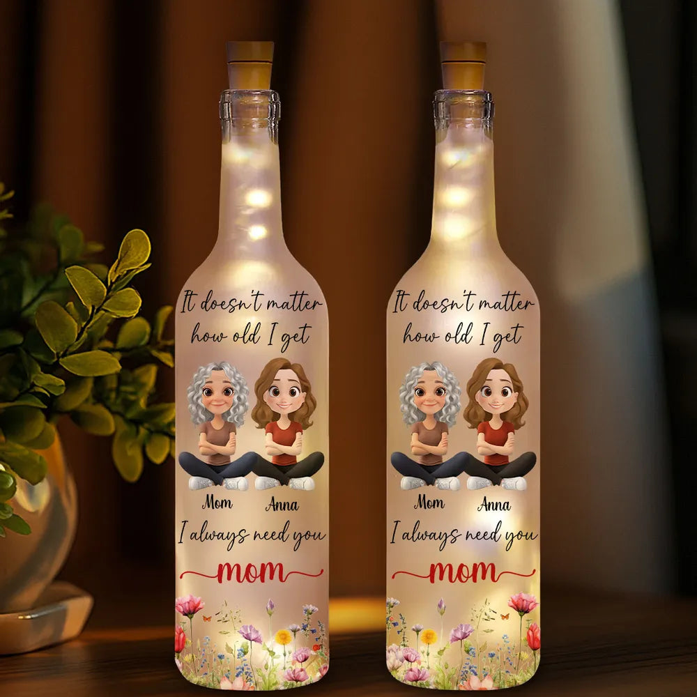 Personalized LED Wine Bottle Lamp for Mom - Sentimental Mother's Day Gift Lamp MagicInPrints