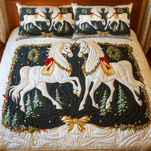 Load image into Gallery viewer, “Galloping Hearts: Celebrate Love with Our Horse Couple Bedding Set” - Personalized Christmas Gift for Couples Bedding Set MagicInPrints
