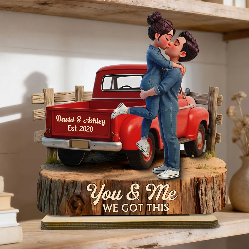 Personalized Couple Figurine Romantic Gift for Anniversary - Custom Names & Date Plaque MagicInPrints