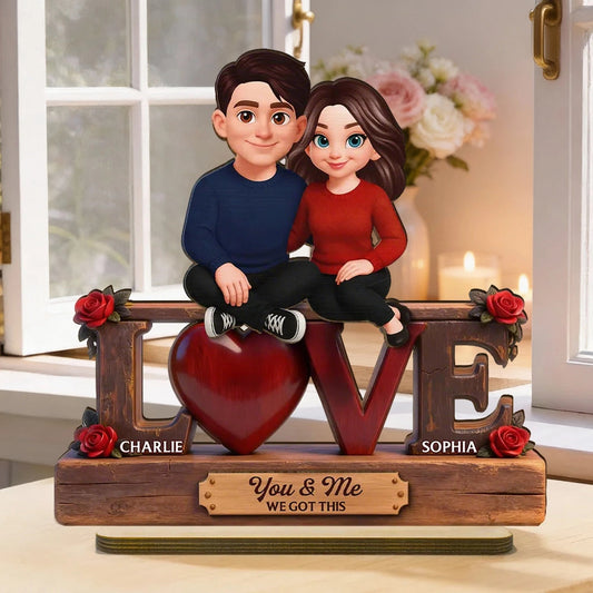 Personalized Couple Figurine Romantic Love Sculpture - Anniversary Gift Plaque MagicInPrints