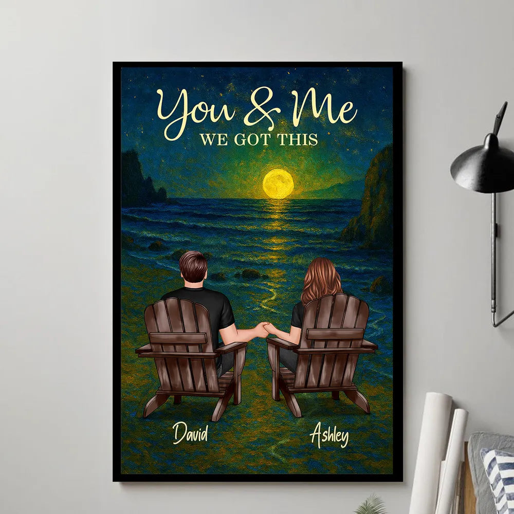 Personalized Romantic Couple Canvas Art - Anniversary Gift Poster or Canvas MagicInPrints