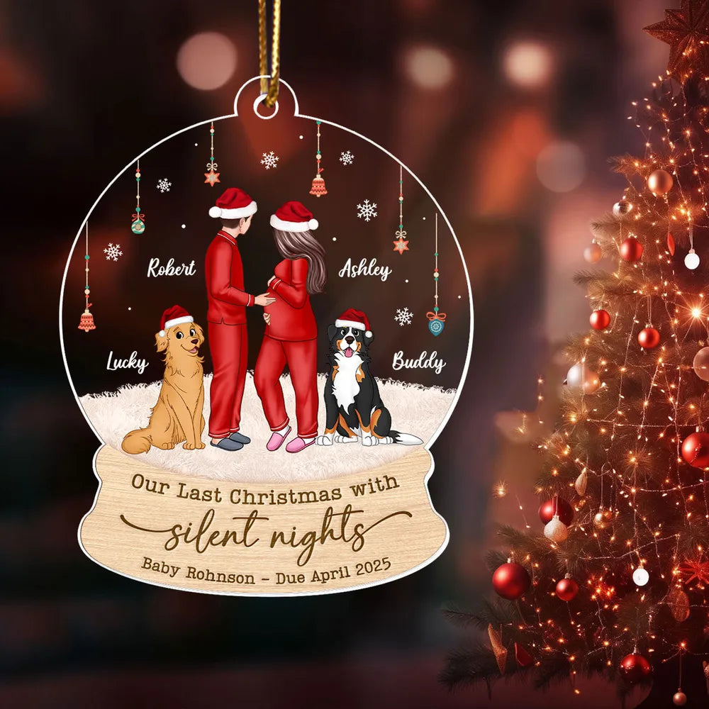 Personalized Pregnancy Christmas Ornament for Couples - Last Christmas Before Baby Ornament MagicInPrints