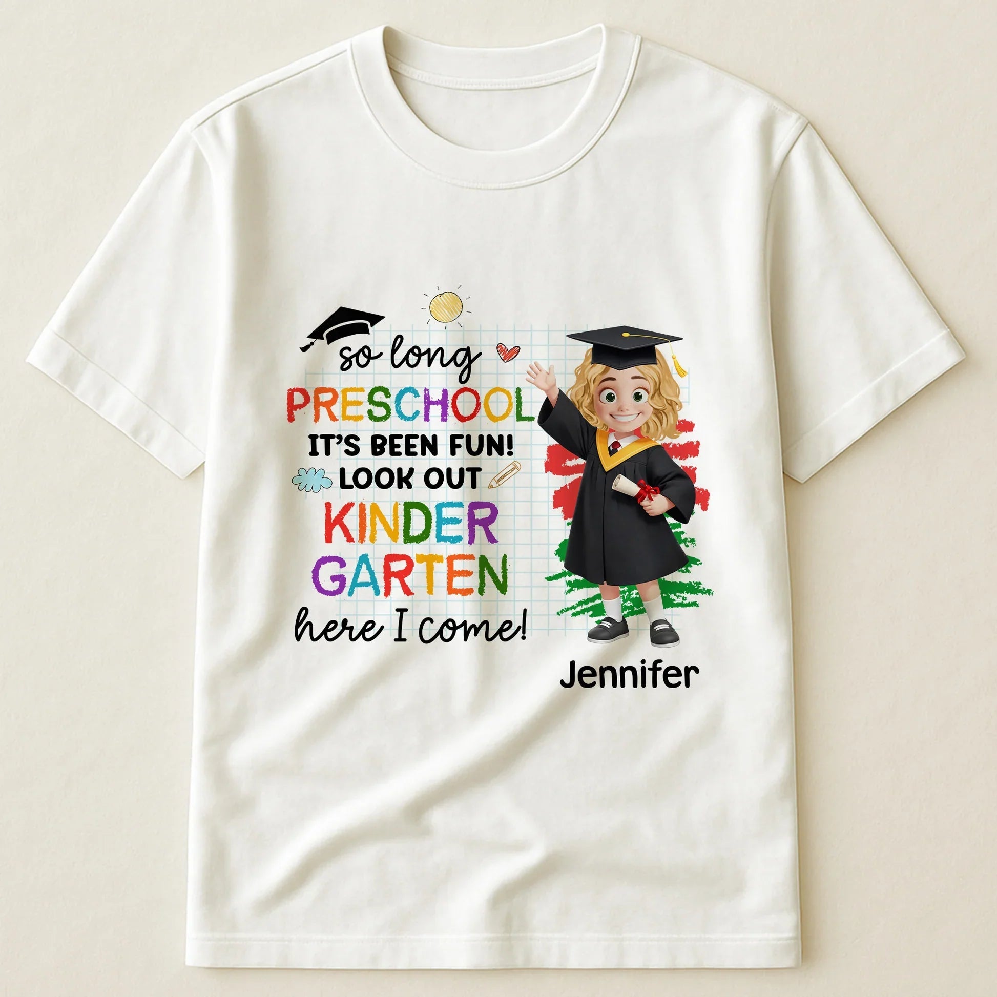 Personalized Kids Graduation T-Shirt for Kindergarten - Preschool Celebration Cloth MagicInPrints