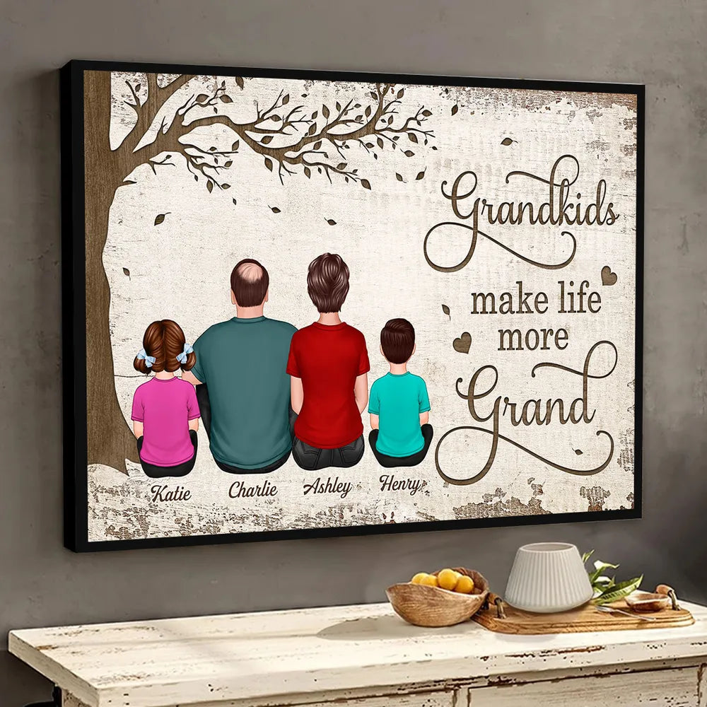 Personalized Family Canvas Print for Grandparents - Sentimental Home Decor Gift Poster or Canvas MagicInPrints
