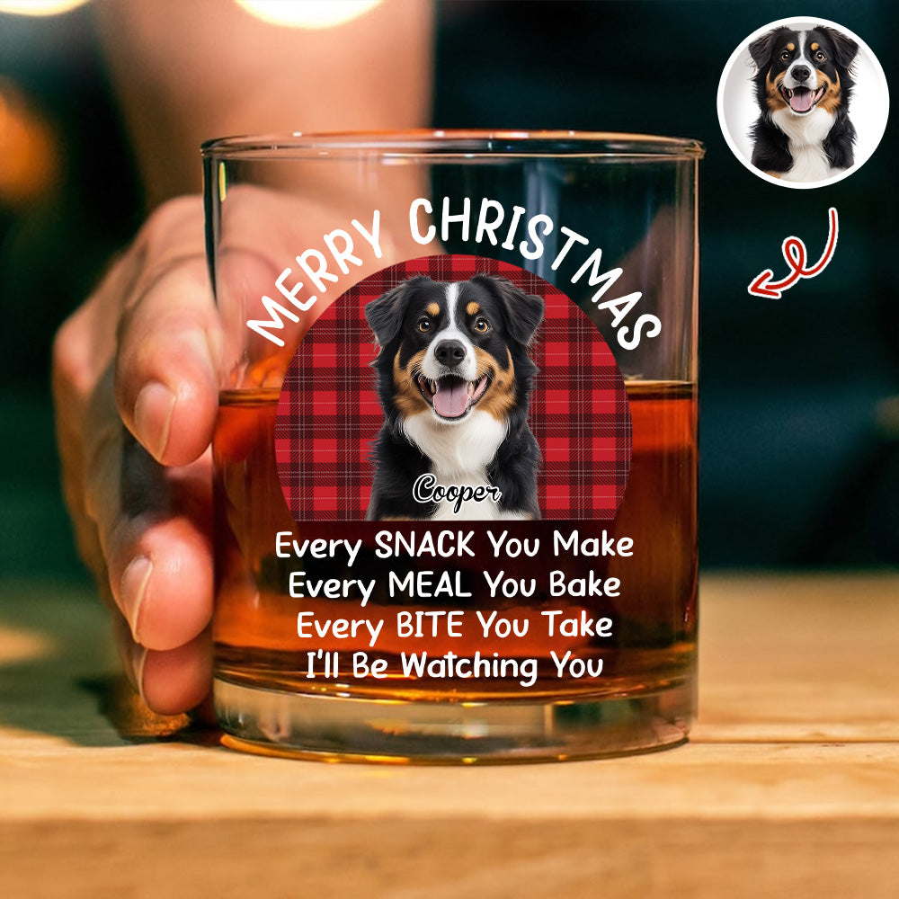 Personalized Dog Lover Whiskey Glass - Merry Christmas Gift Cup MagicInPrints