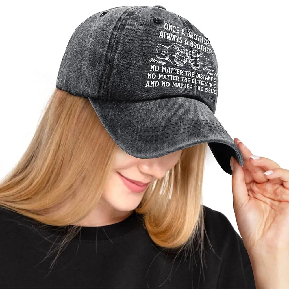 Customizable Brother Fist Bump Cap for Men - Sentimental Gift Hat MagicInPrints