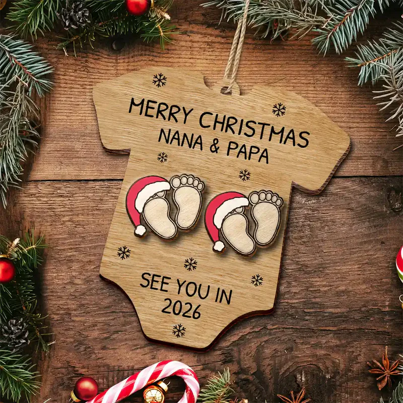 Personalized Baby Announcement Christmas Ornament for Parents - Holiday Keepsake 2026 Ornament MagicInPrints