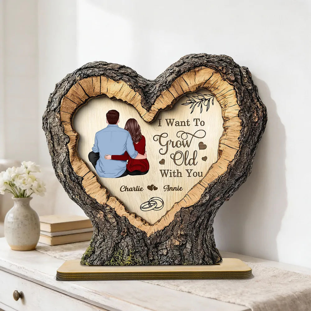 Personalized Heart-Shaped Wooden Plaque for Couples - Romantic Home Decor Gift Plaque MagicInPrints