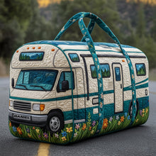 Load image into Gallery viewer, “Adventure Awaits!” - Camper Van Travel Bag, Personalized Duffle for Campers &amp; Travel Enthusiasts Quilted Duffle Bag MagicInPrints
