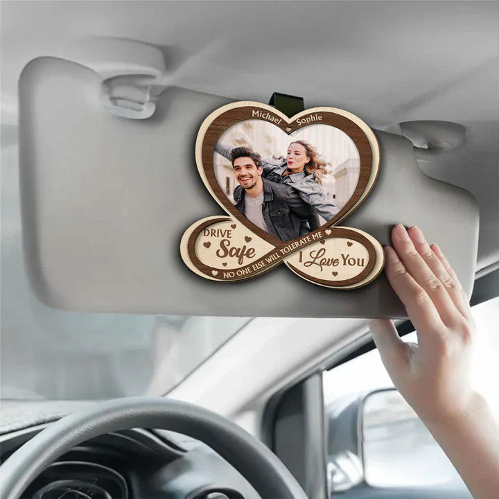 Personalized Car Hanging Ornament for Couples - Drive Safe, I Love You Car Hanger MagicInPrints