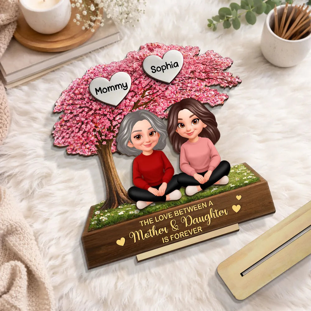 Personalized Mother Daughter Figurine Gift - Custom Names Keepsake for Family Love Plaque MagicInPrints