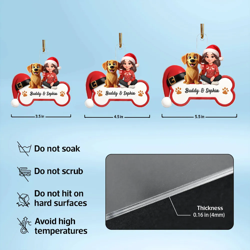 Personalized Christmas Ornament for Dog Lovers - Custom Name Holiday Decoration Ornament MagicInPrints