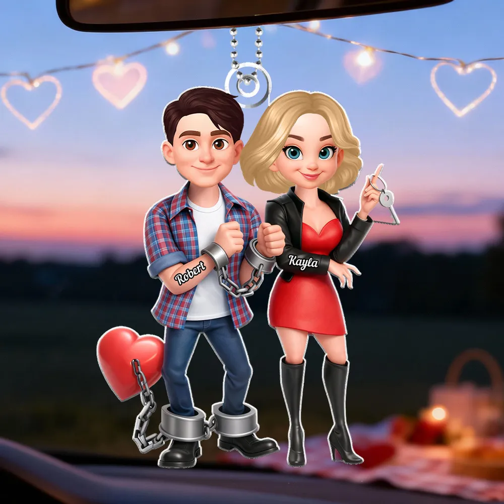 Custom Couple Car Ornament for Lovers - Romantic Gift Car Hanger MagicInPrints