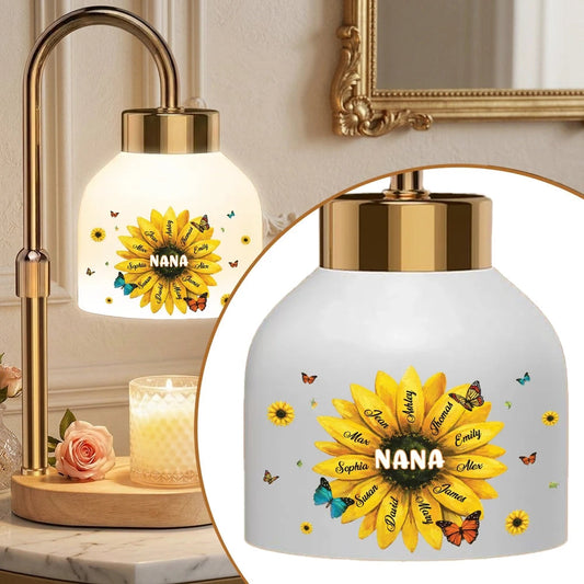 Custom Sunflower Lamp for Nana - Personalized Family Gift Lamp MagicInPrints