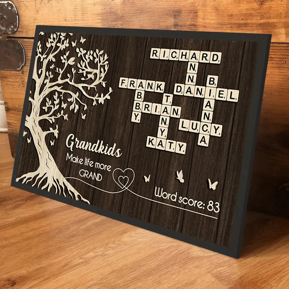 Personalized Family Tree Wall Art for Grandparents - Custom Names Decor Poster or Canvas MagicInPrints