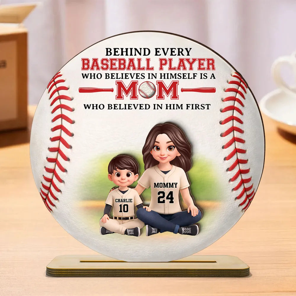 Personalized Baseball Mom Gift Plaque for Son - Sentimental Sports Decor Plaque MagicInPrints