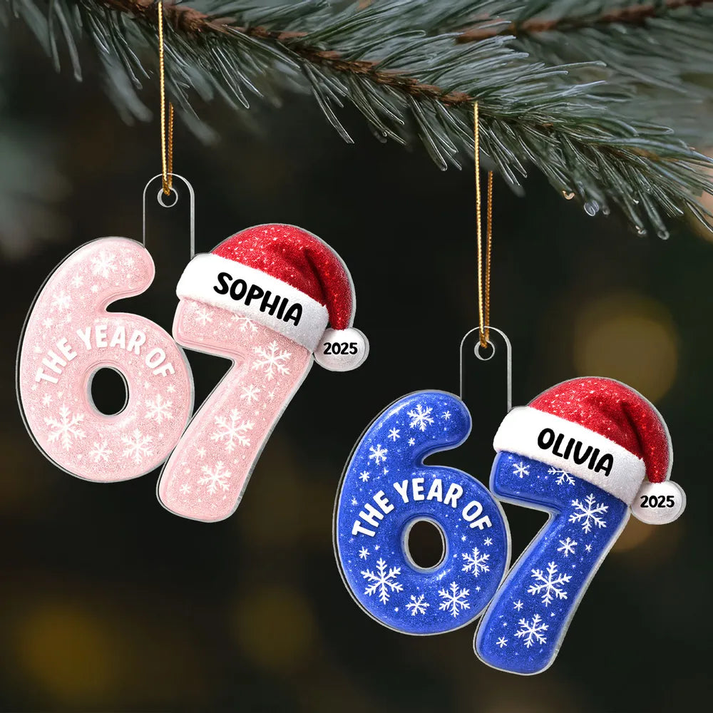 Custom Christmas Ornament for Adults - Personalized Year and Name - Holiday Decoration Ornament MagicInPrints