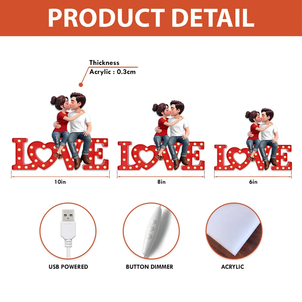 Personalized Couple Figurine Love Sign - Romantic Gift for Anniversaries Plaque MagicInPrints