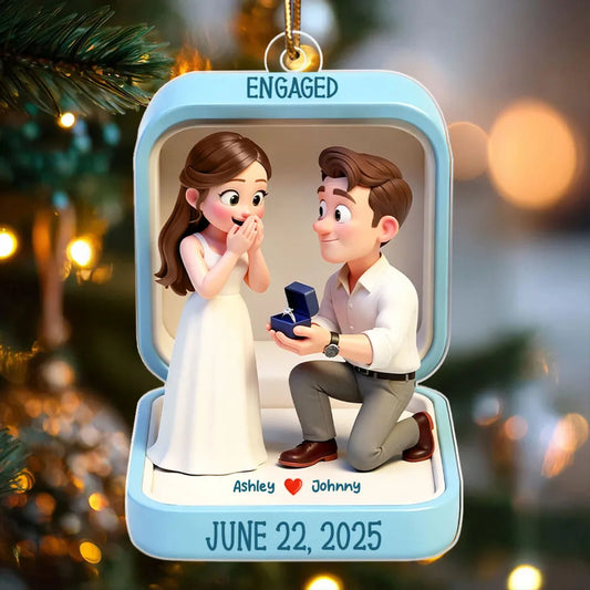 Personalized Engagement Ornament for Couples - Commemorate Special Moment Ornament MagicInPrints
